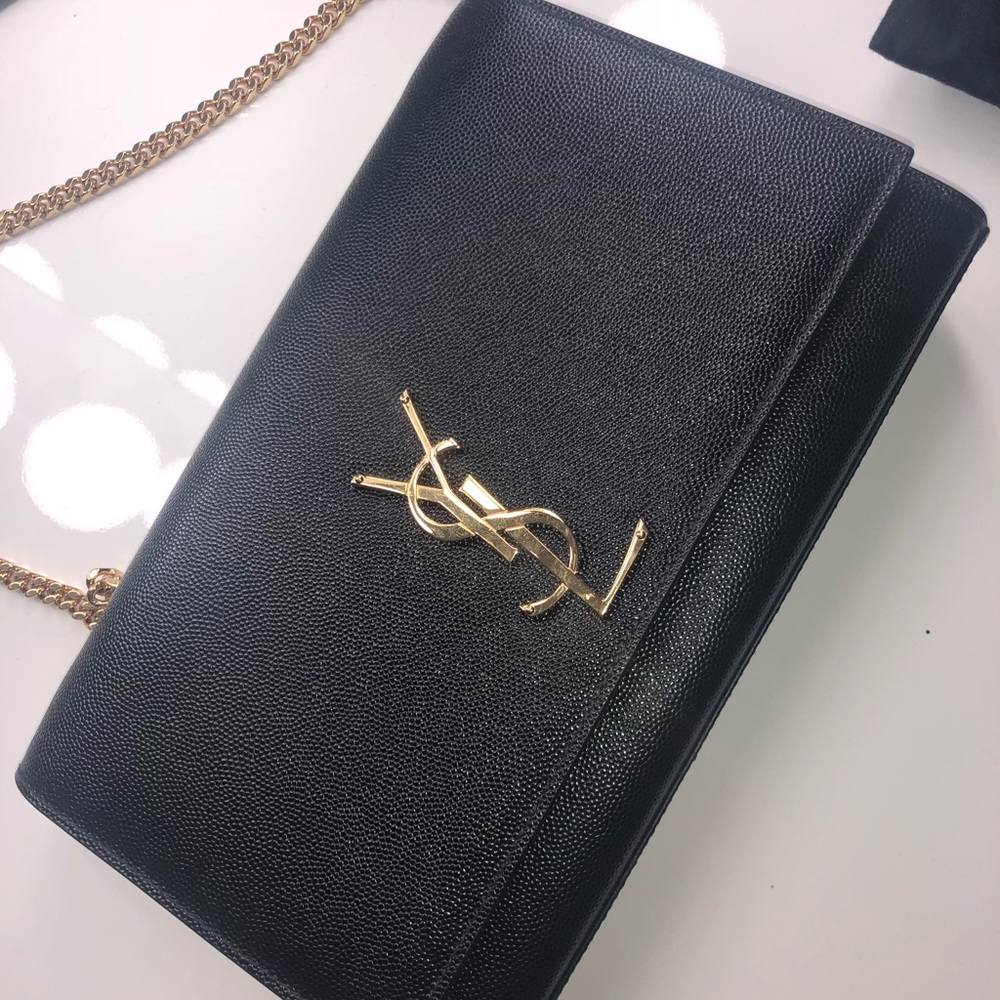 YSL monogram Kate medium black and gold - Picture 1 of 8
